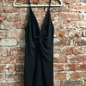 White Fox black knotted mini dress